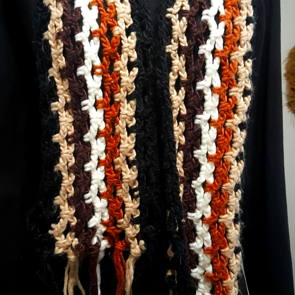 Neutral colored knit scarf extra long